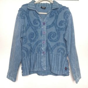 Produce Company Textured Spiral Pattern Jacket